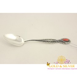 Серебряная ложка с кораллом 6001